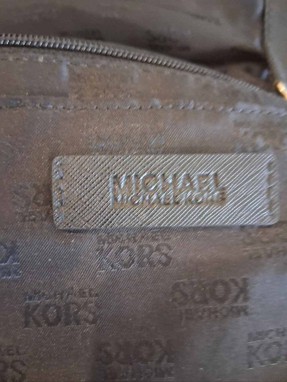 Michael Kors Black Pebbled Leather Shoulder Bag with Gold Hardware